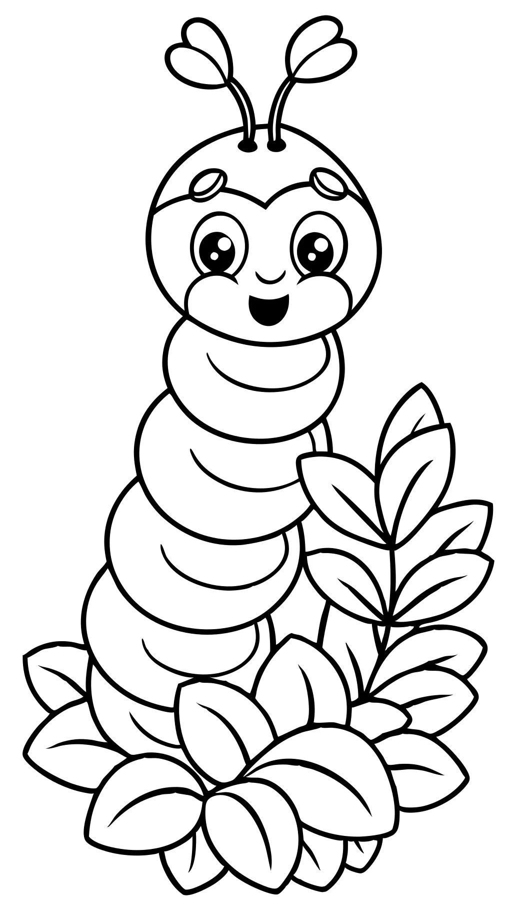 coloriage de chenille affamée